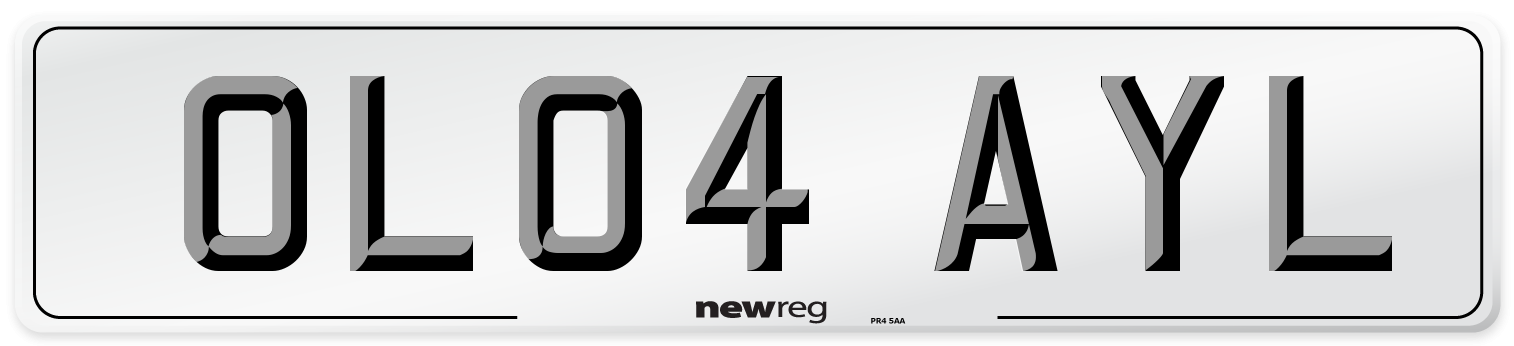 OL04 AYL Number Plate from New Reg